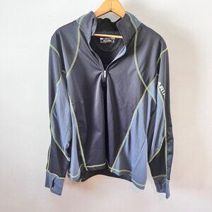 Ariat Tek Womens 1/4 Zip Cold Series Black/Gray Vented Equestrian Pullover-XL